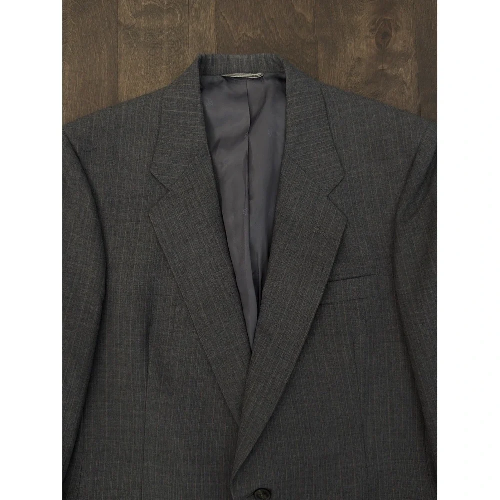 Christian Dior Monsieur Blazer Mens Size 40R Striped 2-Button Grey‎ Suit Jacket